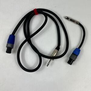 Live Wire Elite 5ft Speaker Cable Speakon NL2FX to 1/4 TS + 10in NL2FX Adapter